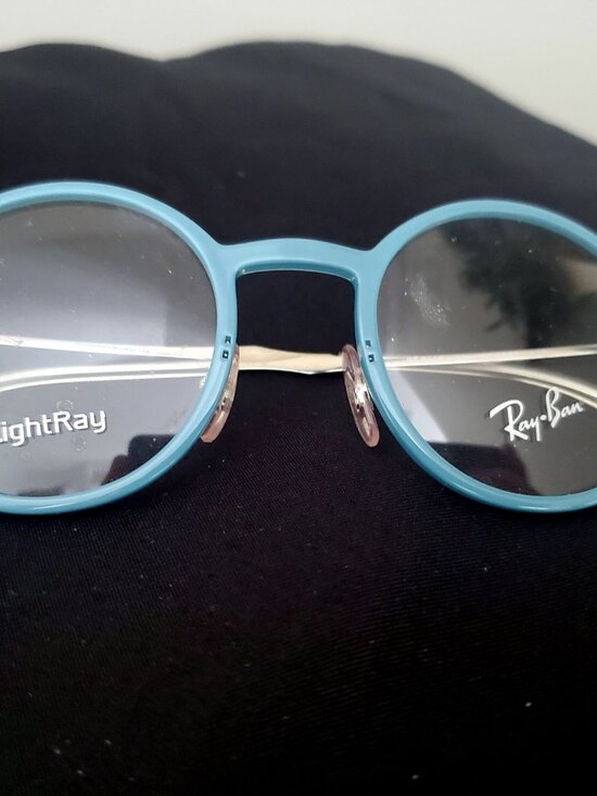 Ray-Ban RB 7087 5638 LightRay Eyeglasses Frames Glasses Blue & Silver 46-21-140 main image 7